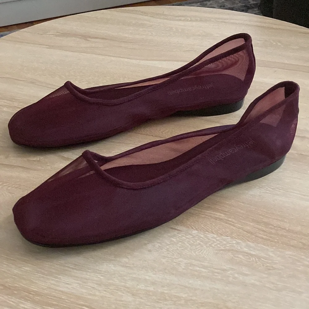 Jeffrey Campbell Mesh Ballet Flats Burgundy Red 7